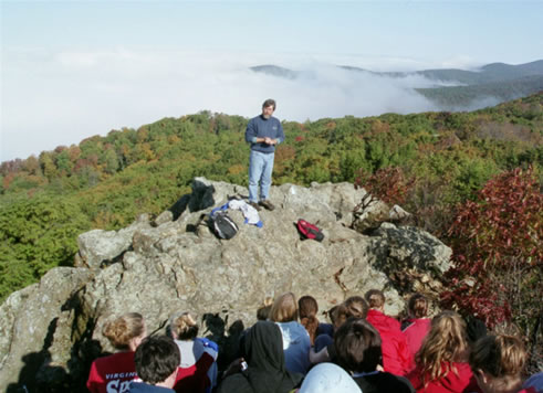 Mr. Beam Giving a Class on the Mountain Top